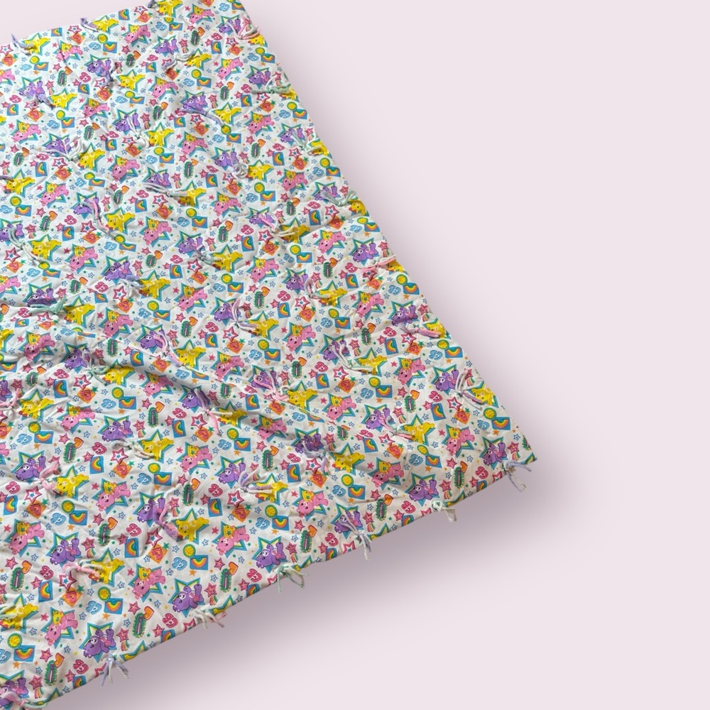 Vintage Hand Made Care Bears All Over Print Blanket - Picture 3 of 9